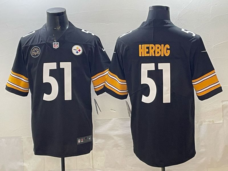 Men 2026 Pittsburgh Steelers #51 Herbic Black Nike Limited NFL Jersey 04->pittsburgh steelers->NFL Jersey